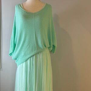 Mint Green Knit Sweater and Skirt Set